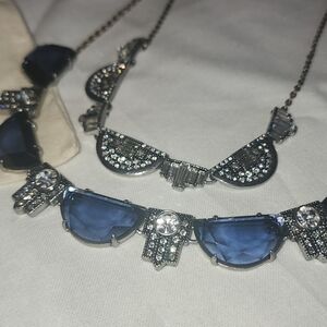 Amazing blue stone and diamond looking necklace